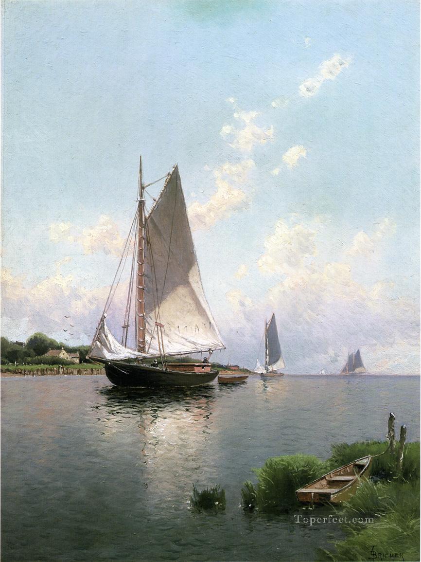 Barco moderno Blue Point Long Island Alfred Thompson Bricher Pintura al óleo